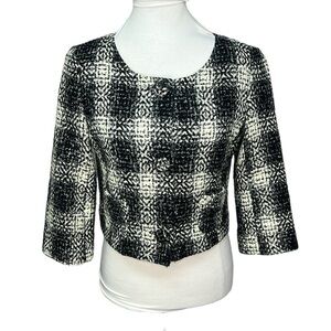 Spiegel Tweed Crop Jacket Black White